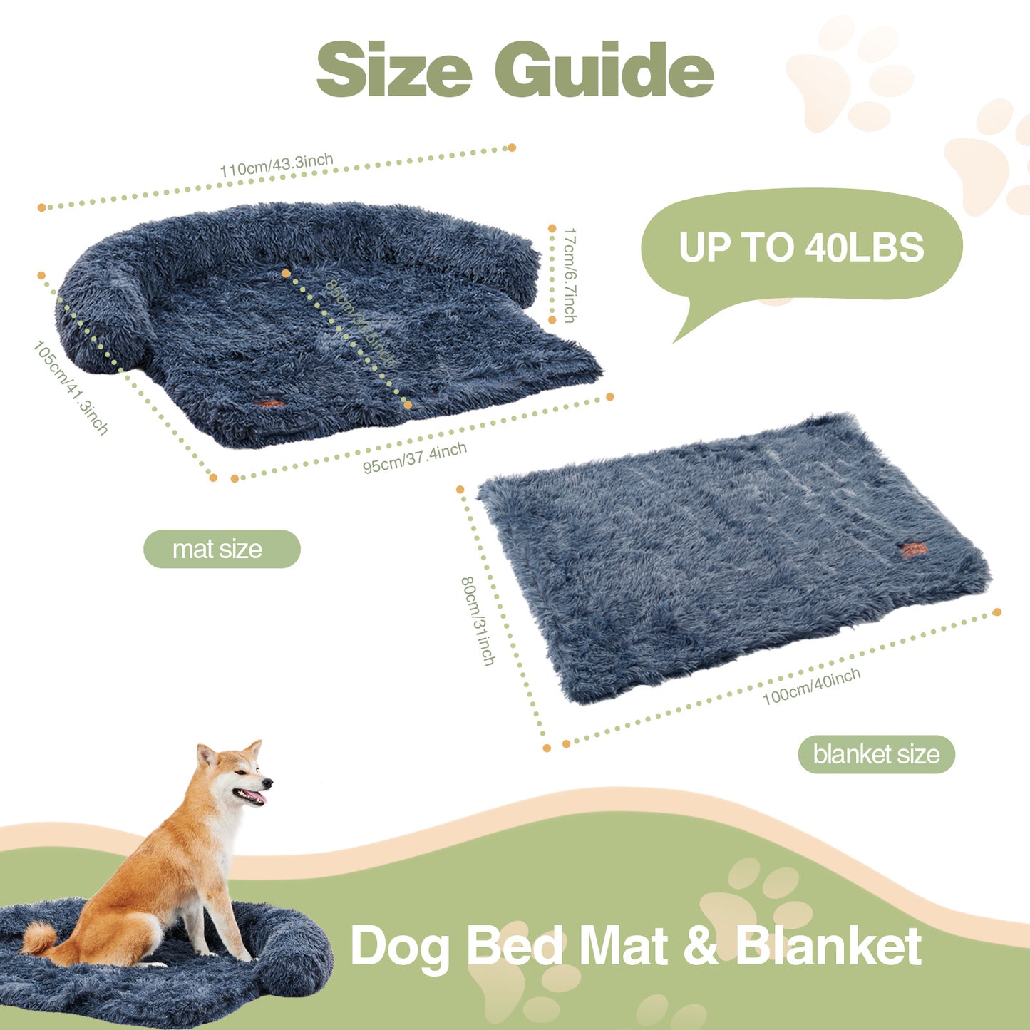 Dog Couch Bed Mat - Fluffy Plush Dog Sofa Bed With Blancket ,Pet Furniture Protector With Removable Washable Cover For Medium And Large Dogs, For Indoor, Outdoor, And Car Use