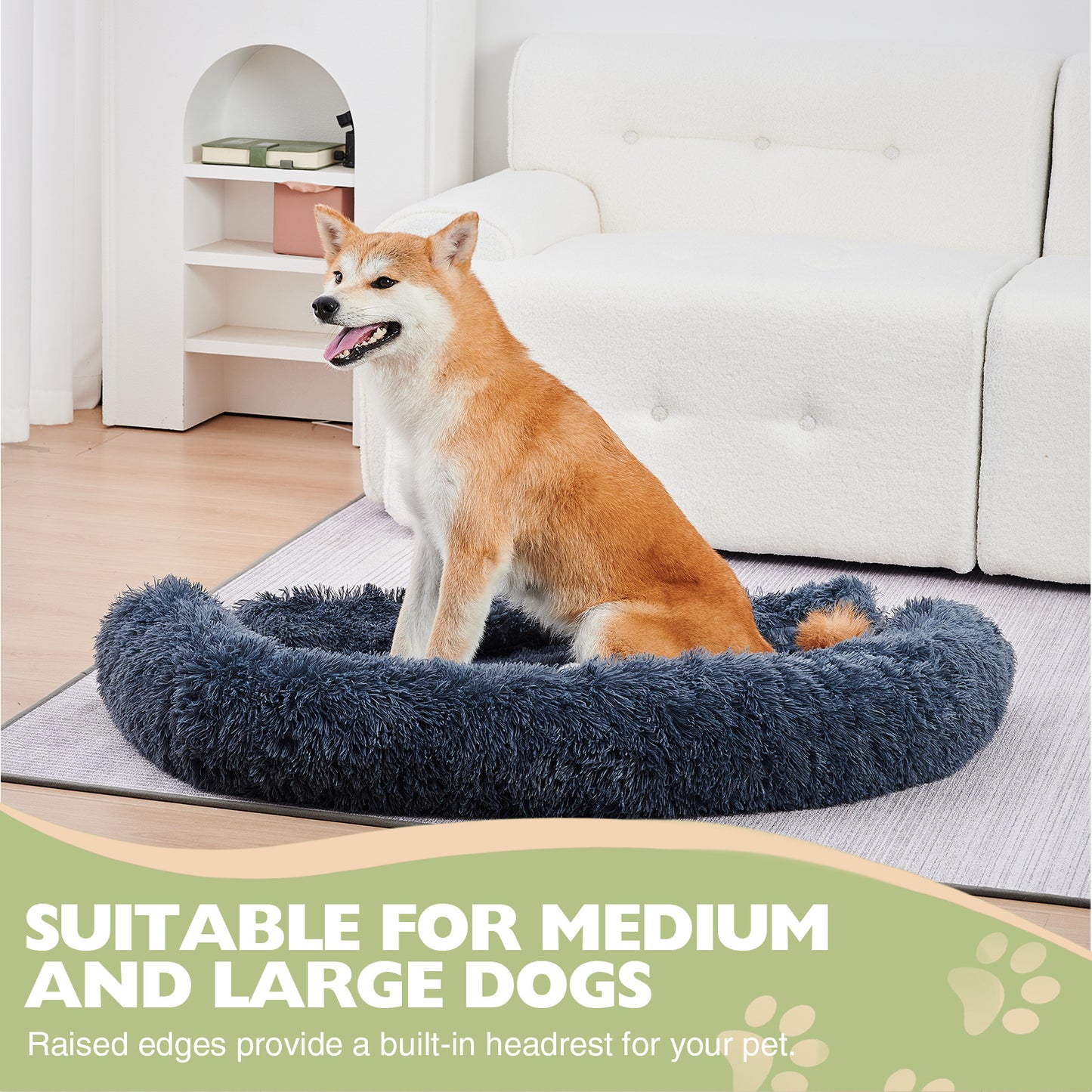 Dog Couch Bed Mat - Fluffy Plush Dog Sofa Bed With Blancket ,Pet Furniture Protector With Removable Washable Cover For Medium And Large Dogs, For Indoor, Outdoor, And Car Use